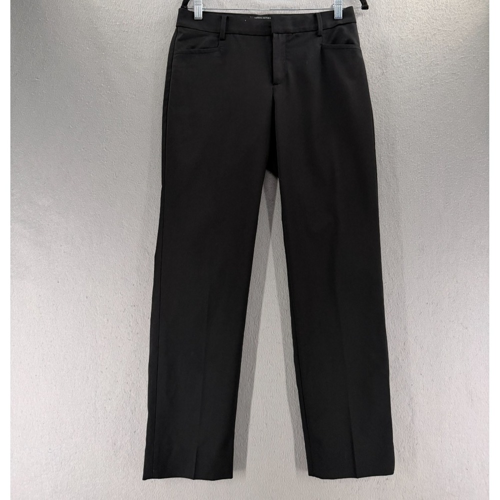 Banana Republic Pants Womens 2 Black Siena Slim Italian Wool Ankle Office Career